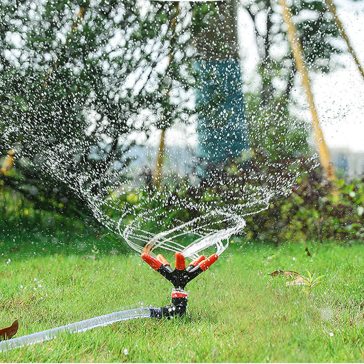 KAHEIGN Arroseur Jardin 3 Bras Rotation 360° - Système Irrigation Pelouse Avec Connecteurs Rapides