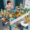 Table Multifonctionnelle avec Blocs de Construction – Stimulez l’Imagination de vos Enfants ! – Image 2