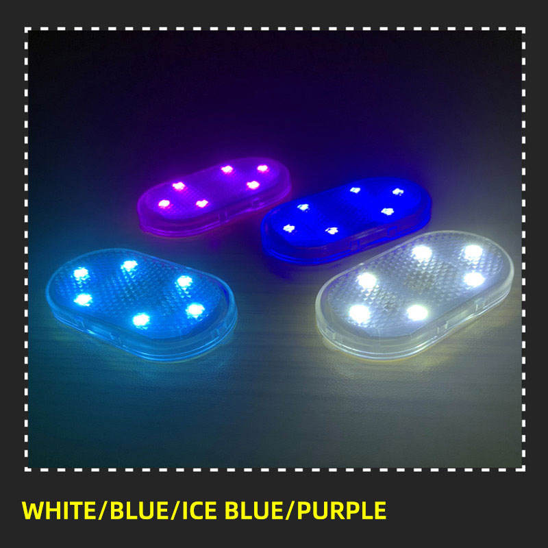Lot De 2 Éclairages Intérieurs Voiture 8 LED Tactiles - Lampe Blanche Portable USB Rechargeable Pour Camion Van Camping-Car Bateau